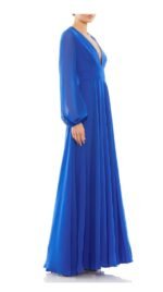 Leena For Mac Duggal 55682 V-Neck Illusion Long Sleeve Chiffon Gown - Size 14 - Image 3