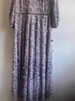 Mac Duggal 93805 Floral Applique Puff Sleeve High Neck Aline Lavender Gown Size 16 - Image 6