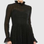 Leena for Mac Duggal Flounce Sleeve Ruffle Neck Dress Size 14 m NWT