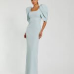 IEENA For Mac Duggal 27534 Puff Sleeve Back Slit Formal Gown POB - Size 10