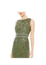 Mac Duggal 93603 Sz 14 Sequined High Neck Sleeveless Column Gown - Image 5