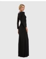 Ieena for Mac Duggal 44069 Beaded Long Sleeve Fitted Jersey Dress Size Large - Image 3