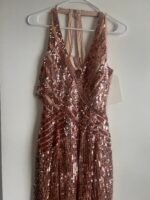 Mac Duggal Rose Gold Faux Wrap Sequin Cut Out Back Gown Size 12 5390 - Image 6