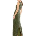 Mac Duggal 93603 Sz 14 Sequined High Neck Sleeveless Column Gown