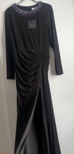Ieena for Mac Duggal 44069 Beaded Long Sleeve Fitted Jersey Dress Size Large - Image 6