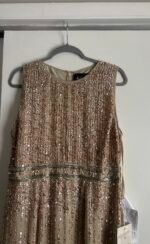 MAC DUGGAL 93603 VERTICAL SEQUIN NUDE COLUMN GOWN sz 14 - Image 7