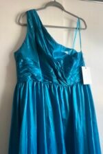 Mac Duggal 68527 Sz 18 turquoise blue ruffle skirt one shoulder gown - Image 6