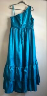 Mac Duggal 68527 Sz 18 turquoise blue ruffle skirt one shoulder gown - Image 7