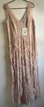 Mac Duggal 9162 sequined scallop ruffle tiered V-neck gown Sz 18 - Image 5