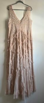 Mac Duggal 9162 sequined scallop ruffle tiered V-neck gown Sz 18 - Image 7