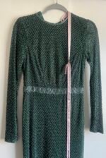 Mac Duggal 5056 size 6 beaded high neck long sleeve gown with detailed belt - Image 6