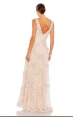 Mac Duggal 9162 sequined scallop ruffle tiered V-neck gown Sz 18 - Image 4