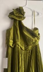Mac Duggal 77003 Sz 18 one hand pleated asymmetrical long apple green gown - Image 5