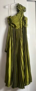 Mac Duggal 77003 Sz 18 one hand pleated asymmetrical long apple green gown - Image 6