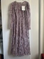 Mac Duggal Puff Sleeve Embroidered A-Line Tea Length Mauve Dress Sz 10 - Image 6