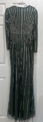 Mac Duggal 5641 embellished puff sleeve side knot bow dress size 8 - Image 8