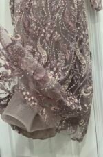 Mac Duggal Puff Sleeve Embroidered A-Line Tea Length Mauve Dress Sz 10 - Image 5