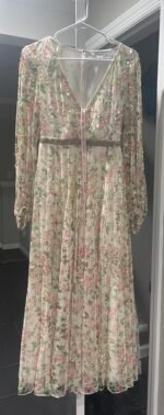 Mac Duggal 93788 Dress 4 Embellished Floral Faux Wrap A-Line Long Sleeves NWT - Image 5