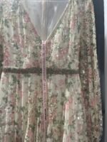 Mac Duggal 93788 Dress 4 Embellished Floral Faux Wrap A-Line Long Sleeves NWT - Image 7