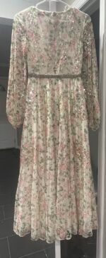 Mac Duggal 93788 Dress 4 Embellished Floral Faux Wrap A-Line Long Sleeves NWT - Image 9