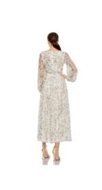 Mac Duggal 93788 Dress 4 Embellished Floral Faux Wrap A-Line Long Sleeves NWT - Image 4