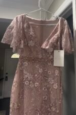 Mac Duggal 67909 Embellished Illusion Butterfly Sleeve Dress in Rose Pink Size 2 - Image 7