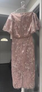 Mac Duggal 67909 Embellished Illusion Butterfly Sleeve Dress in Rose Pink Size 2 - Image 9