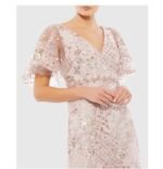 Mac Duggal 67909 Embellished Illusion Butterfly Sleeve Dress in Rose Pink Size 2 - Image 3