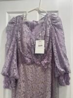 Mac Duggal 79397 Sz 10 Lilac Lace Long Sleeve V Neck Embellished Gown - Image 10