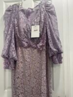Mac Duggal 79397 Sz 10 Lilac Lace Long Sleeve V Neck Embellished Gown - Image 11