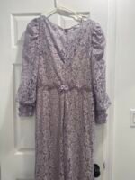 Mac Duggal 79397 Sz 10 Lilac Lace Long Sleeve V Neck Embellished Gown - Image 14