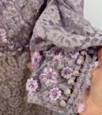 Mac Duggal 79397 Sz 10 Lilac Lace Long Sleeve V Neck Embellished Gown - Image 9