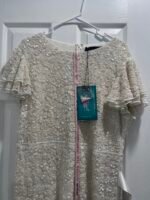 Mac Duggal 10827  Floral Embellished Flutter Sleeve Midi Dress Size 12 - Image 5