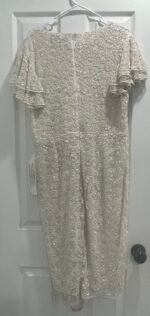 Mac Duggal 10827  Floral Embellished Flutter Sleeve Midi Dress Size 12 - Image 9