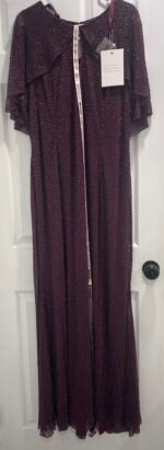 MAC DUGGAL 5948 Beaded Cape Sleeve Gown Amethyst Size 18W Formal Wedding - Image 5