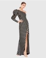 Ieena Mac Duggal - 26515 Sz 6 Puff Long Sleeve One Shoulder Polkadot Dress - Image 3