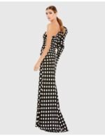 Ieena Mac Duggal - 26515 Sz 6 Puff Long Sleeve One Shoulder Polkadot Dress - Image 5