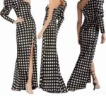 Ieena Mac Duggal - 26515 Sz 6 Puff Long Sleeve One Shoulder Polkadot Dress