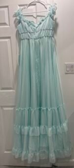 Mac Duggal 68086 Mint Green Sz 8 Ruffle Tiered Babydoll Flowly Gown - Image 9