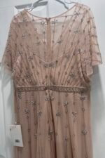 Mac Duggal 9223 Sz 14 Pink Rose Floral Embellished Flutter Sleeve  Gown - Image 10