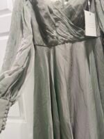 Mac Duggal 67873 Sheer Blouson Sleeve Surplice Chiffon Gown Sage Green Sz 10 - Image 7