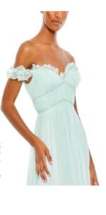 Mac Duggal 68086 Mint Green Sz 8 Ruffle Tiered Babydoll Flowly Gown - Image 4