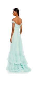 Mac Duggal 68086 Mint Green Sz 8 Ruffle Tiered Babydoll Flowly Gown - Image 6