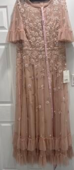 NWT Mac Duggal 9199 Sz 16 Floral Embellished Flutter Sleeve A Line Gown - Image 9