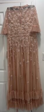 NWT Mac Duggal 9199 Sz 16 Floral Embellished Flutter Sleeve A Line Gown - Image 10