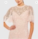 NWT Mac Duggal 9199 Sz 16 Floral Embellished Flutter Sleeve A Line Gown - Image 3