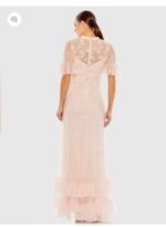 NWT Mac Duggal 9199 Sz 16 Floral Embellished Flutter Sleeve A Line Gown - Image 4