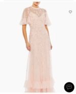 NWT Mac Duggal 9199 Sz 16 Floral Embellished Flutter Sleeve A Line Gown - Image 5