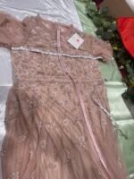 NWT Mac Duggal 9199 Sz 16 Floral Embellished Flutter Sleeve A Line Gown - Image 11