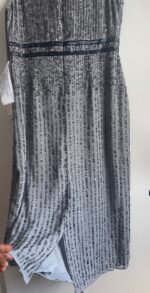 Mac Duggal 10509 Size 12 Sleeveless High Neck Beaded Midi Sheath Dress Platinum - Image 9